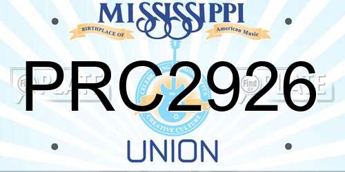 PRC2926 Mississippi License Plate