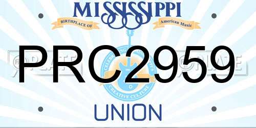 PRC2959 Mississippi License Plate