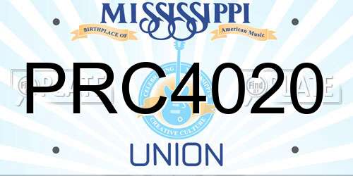 PRC4020 Mississippi License Plate