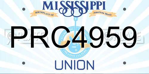 PRC4959 Mississippi License Plate