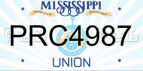 PRC4987 Mississippi License Plate