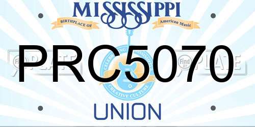PRC5070 Mississippi License Plate