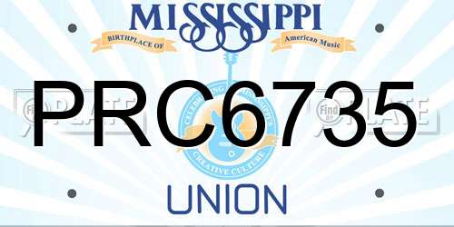 PRC6735 Mississippi License Plate