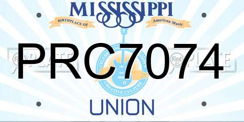 PRC7074 Mississippi License Plate
