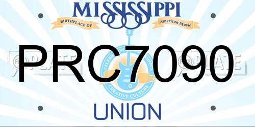 PRC7090 Mississippi License Plate