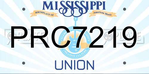 PRC7219 Mississippi License Plate