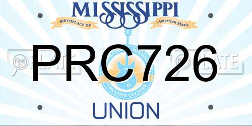 PRC726 Mississippi License Plate