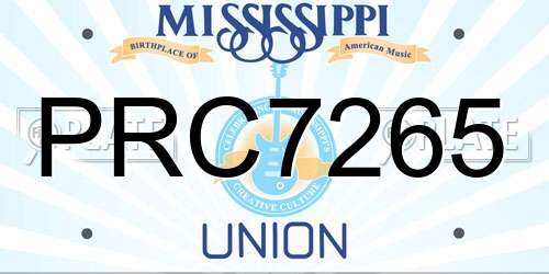 PRC7265 Mississippi License Plate