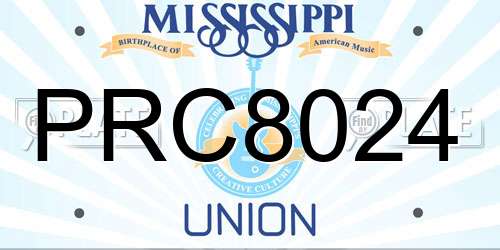 PRC8024 Mississippi License Plate