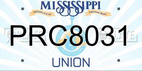 PRC8031 Mississippi License Plate