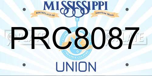 PRC8087 Mississippi License Plate