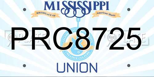 PRC8725 Mississippi License Plate