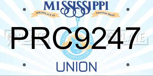 PRC9247 Mississippi License Plate