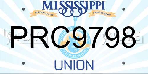 PRC9798 Mississippi License Plate