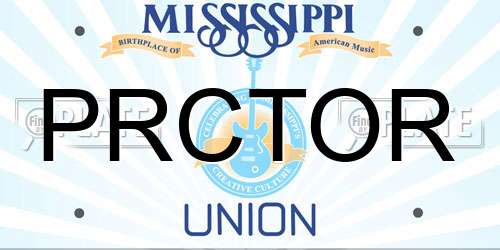 PRCTOR Mississippi License Plate