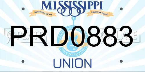 PRD0883 Mississippi License Plate