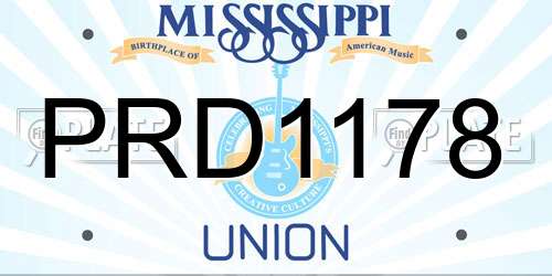 PRD1178 Mississippi License Plate
