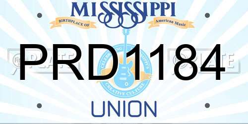 PRD1184 Mississippi License Plate
