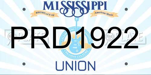 PRD1922 Mississippi License Plate
