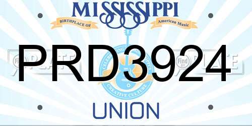 PRD3924 Mississippi License Plate