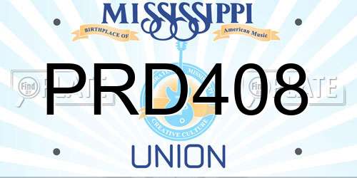 PRD408 Mississippi License Plate
