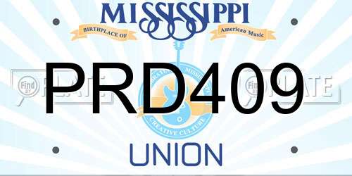 PRD409 Mississippi License Plate