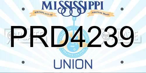 PRD4239 Mississippi License Plate