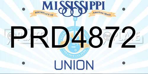PRD4872 Mississippi License Plate