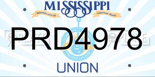 PRD4978 Mississippi License Plate