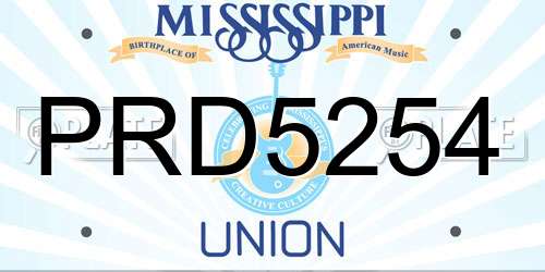 PRD5254 Mississippi License Plate