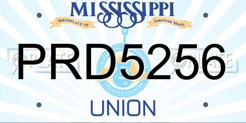 PRD5256 Mississippi License Plate