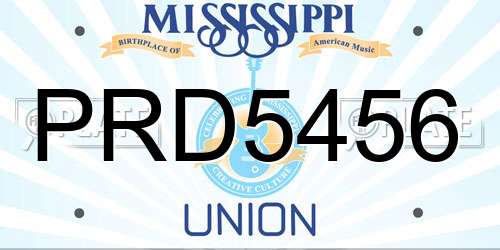 PRD5456 Mississippi License Plate