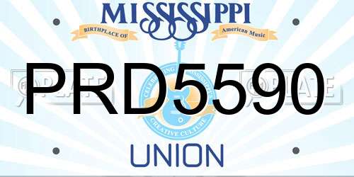 PRD5590 Mississippi License Plate
