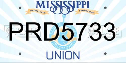 PRD5733 Mississippi License Plate
