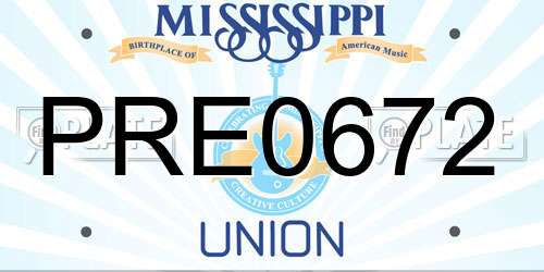 PRE0672 Mississippi License Plate