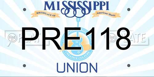 PRE118 Mississippi License Plate