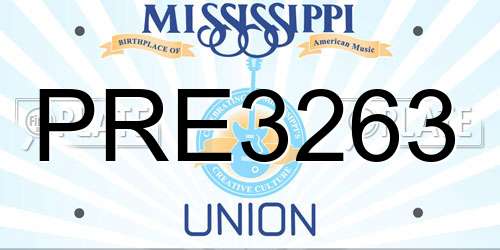 PRE3263 Mississippi License Plate