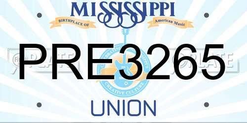 PRE3265 Mississippi License Plate
