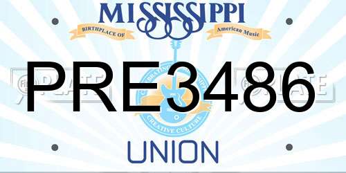 PRE3486 Mississippi License Plate