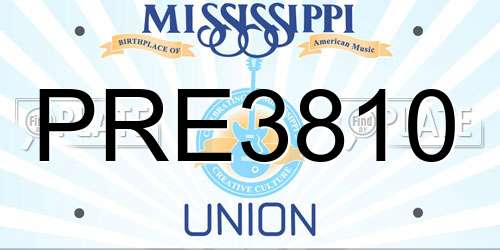 PRE3810 Mississippi License Plate