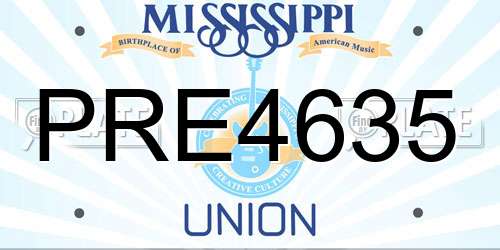PRE4635 Mississippi License Plate