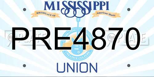 PRE4870 Mississippi License Plate