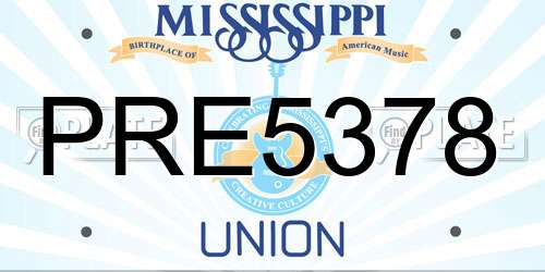PRE5378 Mississippi License Plate