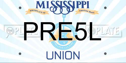 PRE5L Mississippi License Plate