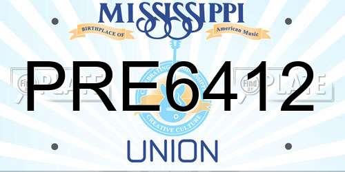 PRE6412 Mississippi License Plate