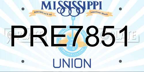 PRE7851 Mississippi License Plate