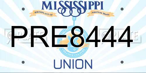 PRE8444 Mississippi License Plate