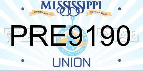 PRE9190 Mississippi License Plate