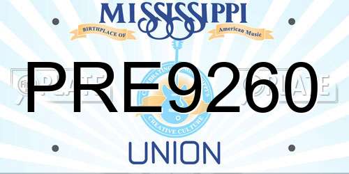 PRE9260 Mississippi License Plate
