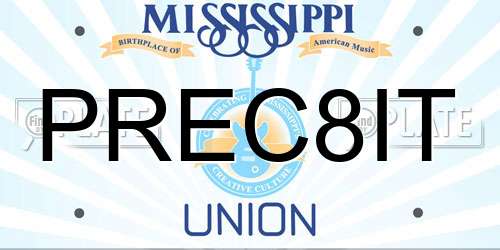 PREC8IT Mississippi License Plate